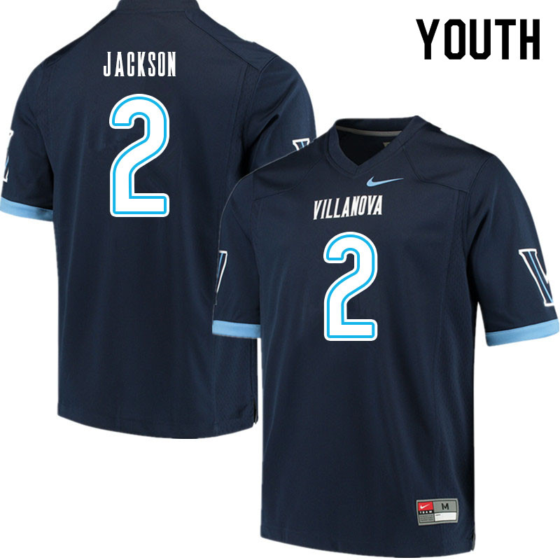 Youth #2 Jalen Jackson Villanova Wildcats College Football Jerseys Sale-Navy - Click Image to Close